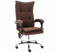 vidaXL Chaise de bureau de massage Marron Tissu