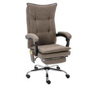 vidaXL Chaise de bureau de massage Taupe Tissu