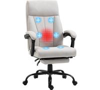 Chaise de bureau de massage Vinsetto, 111-119cm Chaise PC avec fonction bascule, fonction chauffage