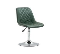 Chaise de bureau design Chesterfield capitonné revêtement synthétique vert vieilli avec surpiqûres