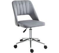 Chaise de bureau design contemporain dossier ergonomique ajouré strié hauteur réglable pivotante 360° piètement chromé velours gris Gris G