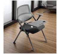 Chaise de bureau d'ordinateur pliable, chaises de salle de conférence ergonomiques avec bras de tablette, tableau d'écriture, siège rembourré empilable, chaises de formation for réception de bureau