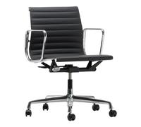 Chaise de bureau EA 117 Aluminium Chair poli cuir frame alu polished/castors softly cushioned