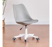 Chaise de bureau en acrylique transparent sans accoudoirs avec roulettes, pivotante à 360° et hauteur réglable, chaise de bureau ergonomique moderne pour la maison et le bureau, fauteuil roulant gris