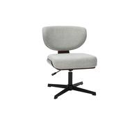 Chaise de bureau en bois et tissu effet velours texturé gris HANZ