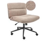 Chaise de Bureau en Bouclé Rembourrée Sans Accoudoirs Siège Pneumatique Base Piv