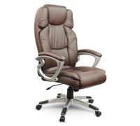 Fauteuil de bureau ergonomique - JANSPORT - Similicuir marron - Mécanisme TILT - Réglable en hauteur