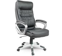Chaise de bureau en cuir noir Sofotel EG-226