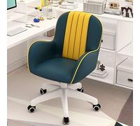 Chaise de bureau en cuir PU avec accoudoirs pour bureau, étude, chambre à coucher, chaise de travail moderne rembourrée pour ordinateur de jeu, vanité pivotante et roulante, couleur beige Octopus