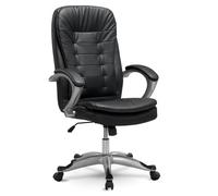 Chaise de bureau en cuir souple Sofotel 322, noir