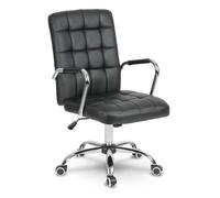 Chaise de bureau en éco-cuir - Sofotel - Benton - Noir - Dossier ergonomique - Réglage en hauteur par vérin à gaz