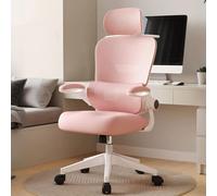 Chaise de Bureau en Maille Chaise de Bureau à Dossier Haut avec Soutien Lombaire for Maison Bureau et Gaming(Pink,with headrest)
