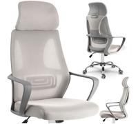 Chaise de bureau Praga en micro-maille - Gris clair