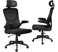 Chaise de bureau en micro-résille - JANSHOP - Noir - Pivotante - Confortable - Design moderne - Réglable en hauteur