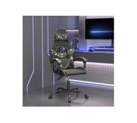 Chaise de jeu pivotante Noir et camouflage Similicuir