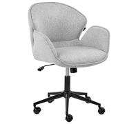 Chaise de Bureau en Polyester avec Structure en Métal Pivotante Réglable et Inclinable Meuble de Bureau Gris Belmar