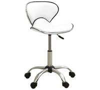 Chaise de bureau en similicuir blanc, pivotante à 360°, réglable et moderne