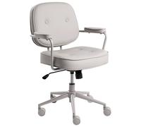 Chaise de Bureau en Tissu et Cuir PU Structure en Métal Pivotante Inclinable Hau
