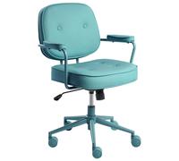 Chaise de Bureau en Tissu et Cuir PU Structure en Métal Pivotante Inclinable Hau