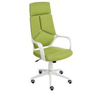 Beliani Chaise de Bureau en Tissu Polyester Hauteur Réglable Pivotante Vert Citron Delight II