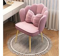 Chaise de bureau en velours avec dossier et assise rembourrée douce pour un design confortable de pétales du milieu du siècle, idéale pour les femmes et les filles, coiffeuse de maquillage et chambre