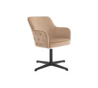 Chaise de bureau en Velours Beige et noir - CAPULI de