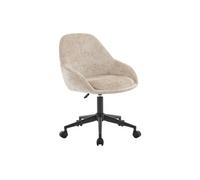 Chaise de bureau - Velours - Beige - Hauteur réglable - NAODY