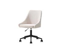 Chaise de bureau en Velours côtelé Crème et noir - Hauteur ajustable - MASURIE Noir, Crème