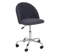 Chaise de Bureau en Velours côtelé Gris et Pieds en métal - Atmosphera