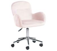 Chaise de bureau en velours rose clair PRIDDY