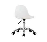Chaise de bureau enfant à roulettes ajustable piètement chromé blanc - Manel