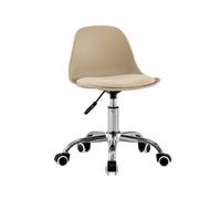 Chaise De Bureau Enfant À Roulettes Ajustable Piètement Chromé - Manel Beige TU