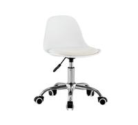 Chaise De Bureau Enfant À Roulettes Ajustable Piètement Chromé - Manel Blanc TU