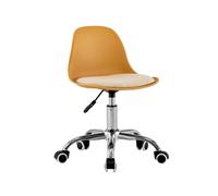 Chaise De Bureau Enfant À Roulettes Ajustable Piètement Chromé - Manel Moutarde TU