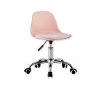 Chaise De Bureau Enfant À Roulettes Ajustable Piètement Chromé - Manel Rose Pâle TU