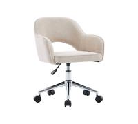 Chaise De Bureau Enfant À Roulettes Ajustable Tissu Chenille - Jim Kid Beige TU