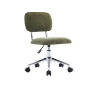 Chaise de bureau enfant à roulettes ajustable tissu chenille kaki - Amory Kid