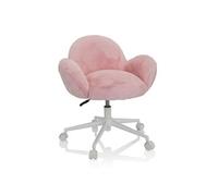 hjh OFFICE 719224 Chaise pivotante pour Enfants et Adolescents Kid Teddy avec Fourrure synthétique Duveteuse, Rose
