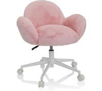 HJH Office Chaise pivotante pour enfants et adolescents Kid Teddy 719224 Fourrure synthétique Rose