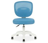 IDIMEX Chaise de Bureau Enfant Mayla Bleu Réglable en Hauteur sans Accoudoirs, Assise Rembourrée Confortable, Dossier en Tissu Respirant