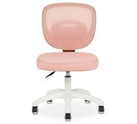 Chaise de bureau enfant MAYLA Rose Réglable en hauteur sans Accoudoirs, Assise Rembourrée Confortable