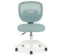 IDIMEX Chaise de Bureau Enfant Mayla Vert Réglable en Hauteur sans Accoudoirs, Assise Rembourrée Confortable, Dossier en Tissu Respirant