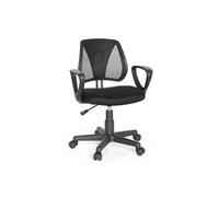 Chaise de bureau enfant / siège de bureau enfant KIDDY CD tissu maille noir