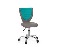 hjh OFFICE 670630 Chaise de Bureau pour Enfants KIDDY Comfort Chaise de Bureau pour Jeunes réglable en Hauteur, revêtement Feutre Gris/Turquoise