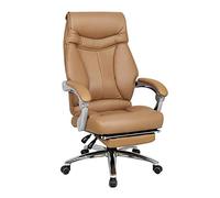 Chaise de bureau ergonomique à dossier haut avec repose-pieds réglable et pivotant, double dossier épais, supporte jusqu'à 150 kg pour un confort de course et de direction