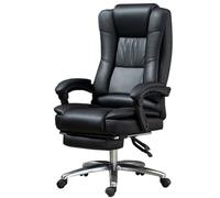 Chaise de bureau ergonomique à dossier haut avec repose-pieds réglable et pivotant, double dossier épais, supporte jusqu'à 150 kg pour un confort de course et de direction