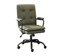 Chaise de Bureau Ergonomique à Dossier Haut en Cuir avec Fonction d'inclinaison, pour Bureau et Jeux à Domicile, accoudoirs réglables, Design Vert et Noir