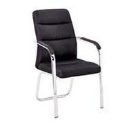 Chaise de bureau ergonomique à dossier haut en cuir PU, durable et respirante, design en forme de nœud, idéal pour le personnel, finition noire élégante