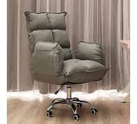 Chaise de Bureau Ergonomique à Dossier Haut, inclinable et réglable, en Similicuir, Confortable et élégante, 52 x 68 x 110 cm, Gris - Idéale pour la Maison et l'usage Personnel
