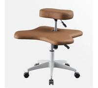 Chaise de bureau ergonomique à pieds croisés avec roulettes, hauteur réglable pour le yoga et la maison